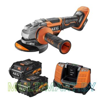 Угловая шлифмашина AEG Powertools BEWS 18-125BLPX-602C (с 2-мя АКБ, кейс)